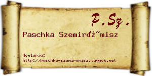 Paschka Szemirámisz névjegykártya